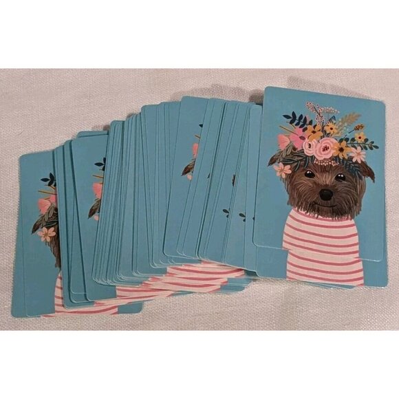 Mia Charro Cards Dog Playing Yorkie Deck Yorkshire Terrier Flower Crown Game Pup - Picture 5 of 12